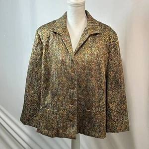 Jones New York Woman Blazer Size 22W Tweed Colorful Career Jacket - Picture 1 of 7