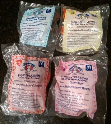Juego completo de 4 juguetes Happy Meal McDonald’s vintage 1994 Cabbage Patch Kids nuevo en paquete Foto 1 de 3