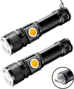 MULIN 2 PEZZI Torcia LED Ricaricabile, Torcia Led Potente Professionale per Camp - Foto 1 di 12