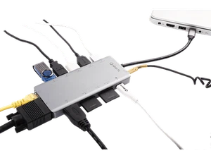 Hub - Silver HT Logan 13 en 1 Tipo C, MicroSD, Audio, VGA, HDMI 4K Negro - Imagen 1 de 2