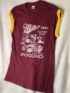 Vintage 90s Miller Genuine Draft Pocono Shirt Single Stitch NASCAR Beer USA - Picture 1 of 6