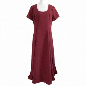 ALEX HANSON BRIDAL BURGUNDY SHORT SLEEVE FULL LENGTH FORMAL EVENING DRESS - 10 - Picture 1 of 8