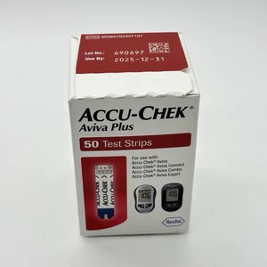 Accu-Chek Aviva Plus Test Strips 50 Test Strips Brand New Box Exp 12/31/2025 - Picture 1 of 7