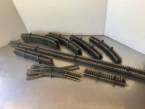 Pre Owned Lot 44 Piece Mostly Brass HO Track.Curved.Straight. 5 Are 36” Straight - Picture 1 of 18