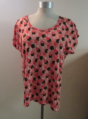 NUEVO CON ETIQUETAS Camiseta Top Manga Gorra Azul Marino Antiguo Talla XXL Estampado Rojo Foto 1 de 4