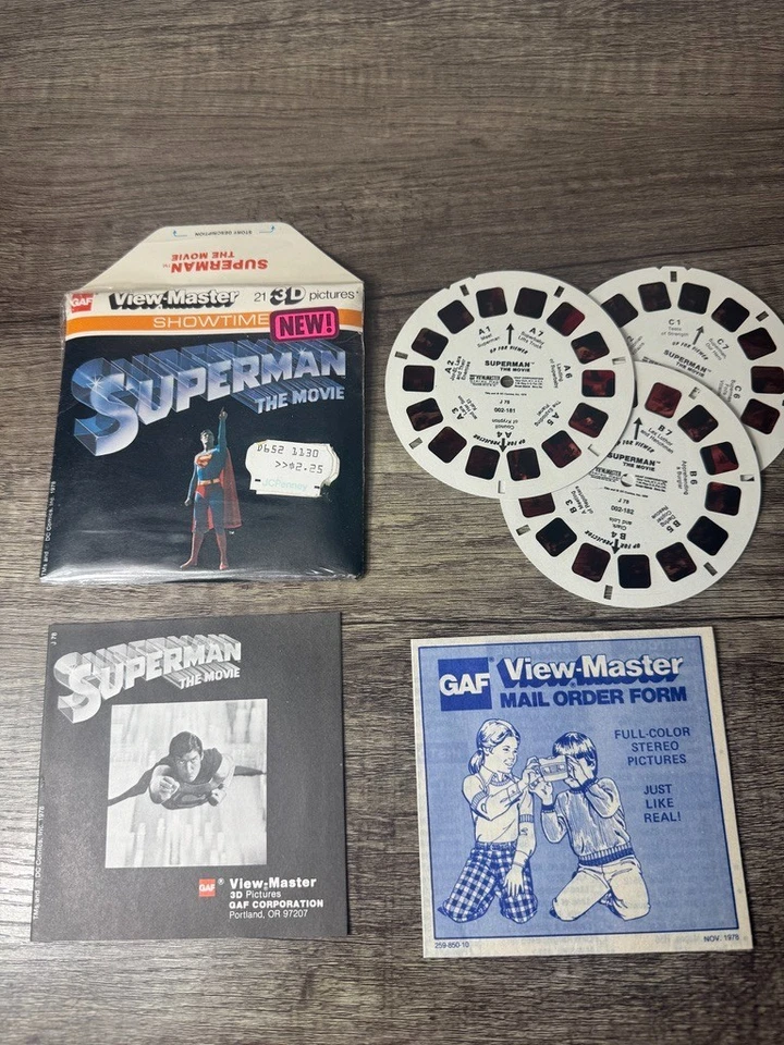 View-Master SUPERMAN THE MOVIE - J78 - 3 Reel Set + Booklet (V1) - Image 1 of 4