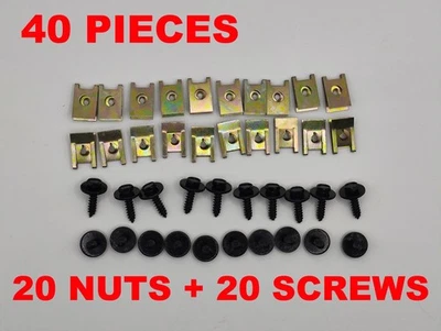 40x BMW E90 E46 E60 F10 WHEEL ARCH LINER SCREW  U NUT 07129904150 07119901299 - Image 1 of 4