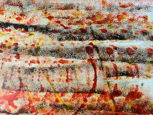 Belle Peinture Huile Papier Expressionniste Abstrait Signé A Identifier Art - Imagen 1 de 10