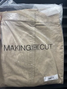 Making the Cut Tan Deconstructed Wide Leg Corduroy Beige Pant Size 3XL - Picture 1 of 11