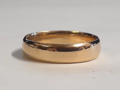 (RI4) Alianza de boda de oro amarillo de 10k para hombre (3,8 gramos) talla 9 (5 mm) Foto 1 de 4