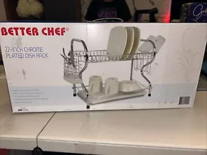 Estante para platos Better Chef 22" 2 niveles cromado en forma de R plateado - Imagen 1 de 1