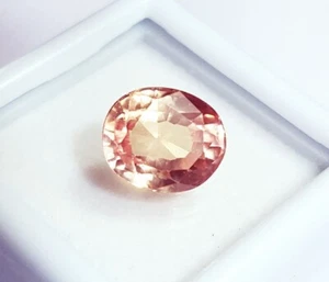 Piedra preciosa suelta certificada de morganita natural de 4,20 quilates con regalo gratis - Imagen 1 de 7