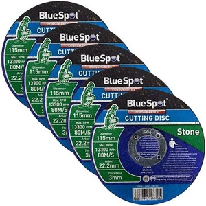 BlueSpot confezione da 5 115 mm 4,5" dischi da taglio pietra spessore 3 mm calcestruzzo - Foto 1 di 1