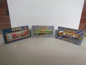 3- Vtg 1983 Matchbox Convoy Lot, Weetabix, Heinz, 7up Toy Box Trucks, NIB, CY 16 - Picture 1 of 24
