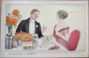 French Drug/Pharmaceutical Advertising 1916 Postcard: Dining, 'L'Urodonal' - Picture 1 of 1