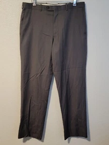 jb britches dress pants men 36x31 reg straight flat front 100% worsted wool gray - Picture 1 of 16