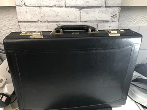 Vintage Antler Leather Briefcase, 17" x 12" x 4" - Picture 1 of 21
