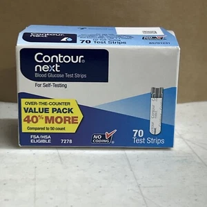 Tiras reactivas de glucosa en sangre Contour Next 7278 - 70 unidades caducan 26/08+ - Imagen 1 de 1