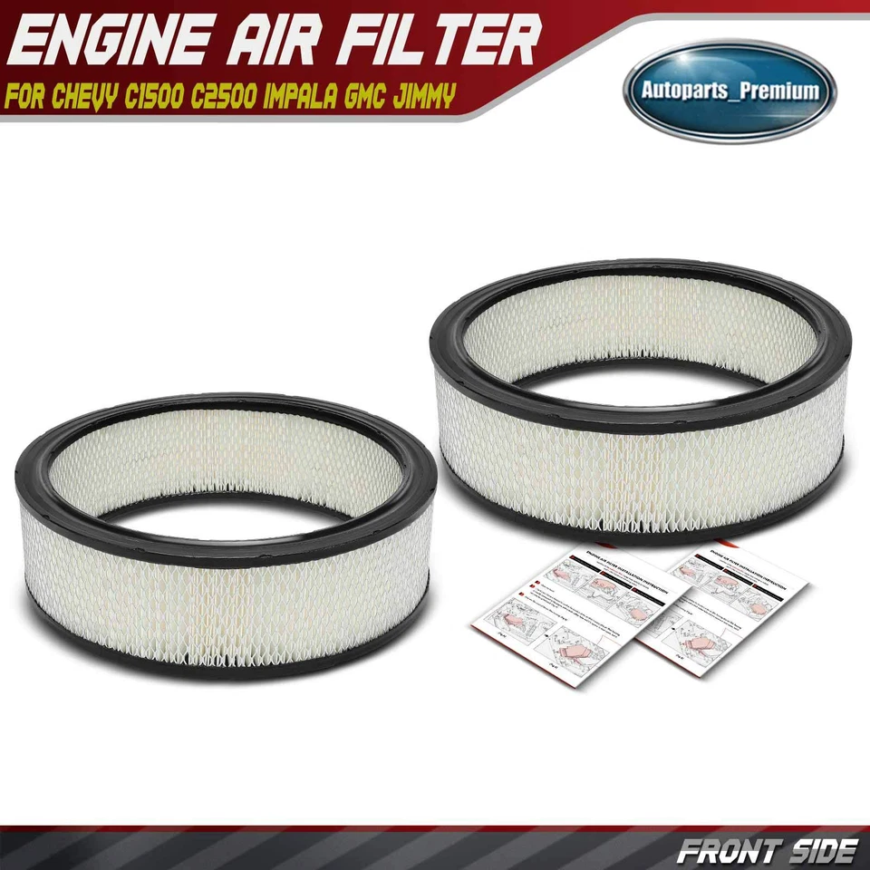 2x Filtro de Ar do Motor para Chevrolet C1500 C2500 C3500 Impala GMC Jimmy K1500 Olds - Imagem 1 de 4