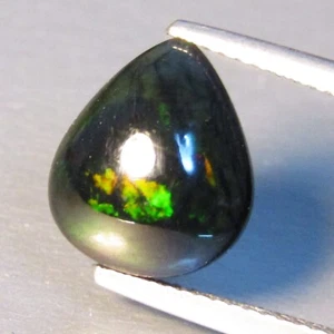 3.09Ct Charming Natural Multi Color Play Black Opal Pear Shape Cabochon Gemstone - Picture 1 of 4