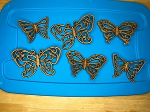 Juego de decoración de pared boho cottagecore vintage 1978 Homco aspecto de ratán/mimbre mariposa - Imagen 1 de 23