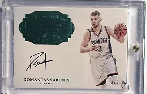 Panini Flawless Green 3/5 Domantas Sabonis #RA-DOS 2016-17 Rookie Auto RC - Imagen 1 de 2
