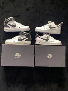 Nike Air Force 1 Mid ‘07 & Nike Air Force 1 ‘07 LV8 Utility White & Black - Picture 1 of 17