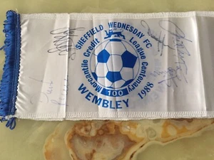 1988 Wembley SWFC Signed Banner/ Scarf Mercantile Football League Centenary Ed - Picture 1 of 3