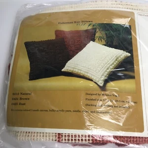 Vintage The Creative Circle 0425 rostfarben Fischer Strick Kissen Kit 14" x 14"  - Bild 1 von 8
