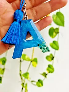 Handmade Resin letter keychain, key tag, Gift Item, Latter A-Z Initial - Picture 1 of 11