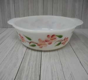 Vintage Fire King Peach Blossom 2 QT Round Casserole Baking Dish No Lid - Picture 1 of 14