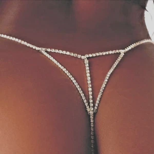 Damas Mujeres Sexy T Espalda Cadena Tanga Tanga Bragas Lencería Ropa Interior Calzoncillo - Imagen 1 de 5