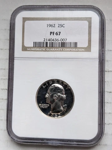 1962-P Washington Quarter 90% Silver Proof NGC PR67 25c Philadelphia Cover