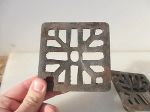 Vintage Square Cast Iron Drain Cover Grate Grille Vent Antique 4" Inch - £12each - Picture 1 of 11