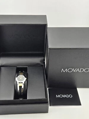 Movado Amorosa Women’s Black Dial Stainless Steel Watch - 0606893 ($695 MSRP) - Image 1 of 4
