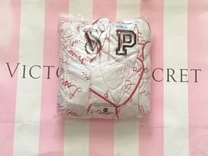 New VICTORIA'S SECRET Modal Long Pajama Set Pants & Top Pink Love You Script M - Picture 1 of 4