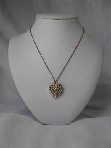 VALENTINO Collana con Pendente a Cuore Valentine Antico Art Déco Vittoriano Perla 14K Oro