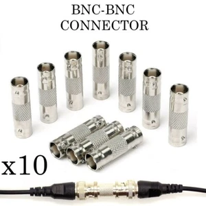 BNC FEMALE to FEMALE COUPLER ADAPTER CCTV CAMERA CABLE JOINER CONNECTOR 10 Pcs - Picture 1 of 4