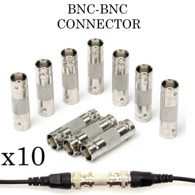 ADAPTADOR ACOPLADOR BNC MUJER A MUJER CCTV CÁMARA CABLE CONECTOR UNIÓN 10 piezas