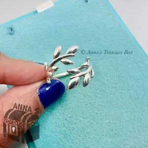 Tiffany & Co. 925 Silber Olivenblatt Bypass Ring Gr. 8 (Beutel) - Bild 1 von 6