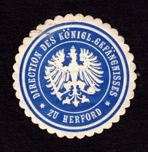 HERFORD Direktion des Königlichen Gefängnisses * Siegelmarke um 1900 Vignette - Picture 1 of 2