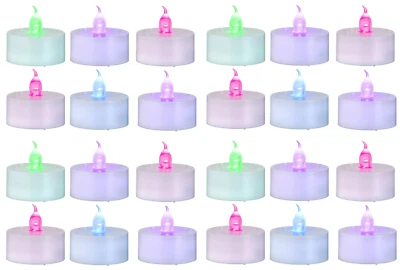 24 Battery Operated Color Changing LED Tea Light Candles Valentines Easter Decor - Image 1 of 4