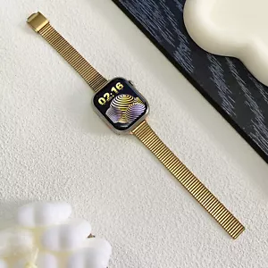 Fashion Slim Metal Bracelet Watch Band For iWatch Series 10 9 8 SE 7 6 5 Ultra 2 - Picture 1 of 31