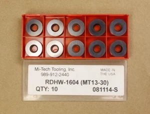 10 insertos de carburo Mi-Tech Tooling RDHW-1604 MT13-30 RDHW1604 (MT13-30) - Imagen 1 de 1