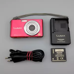 Panasonic Lumix DMC-FS62 10MP Digital Camera Compact Leica Red / Pink, Charger - Imagen 1 de 22