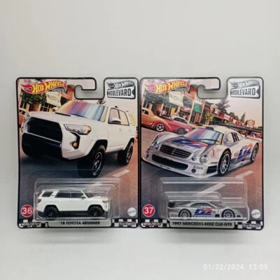 Hot Wheels Premium Boulevard 18 Toyota 4runner White 1997 Mercedes CLK GTR 36 37 - Image 1 of 3