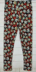 LuLaRoe Halloween OS Leggings Drácula/Caras de vampiro en rojo Nuevo - Imagen 1 de 3