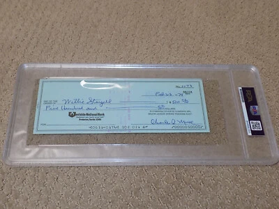 Willie Stargell Signed Payroll Check 1980 Pittsburgh Pirates HOF PSA Slabbed - Image 1 of 4