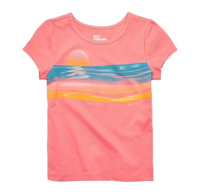Epic Threads Little Girls 5 Coral Shells Pink Sunset Short Sleeve TShirt Top NWT - Image 1 of 3