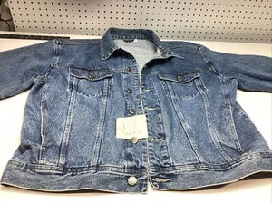 Vintage MENS DENIN JEAN JACKET LARGE AUTHENTIC ORIGINAL LARGE COAT - Picture 1 of 21